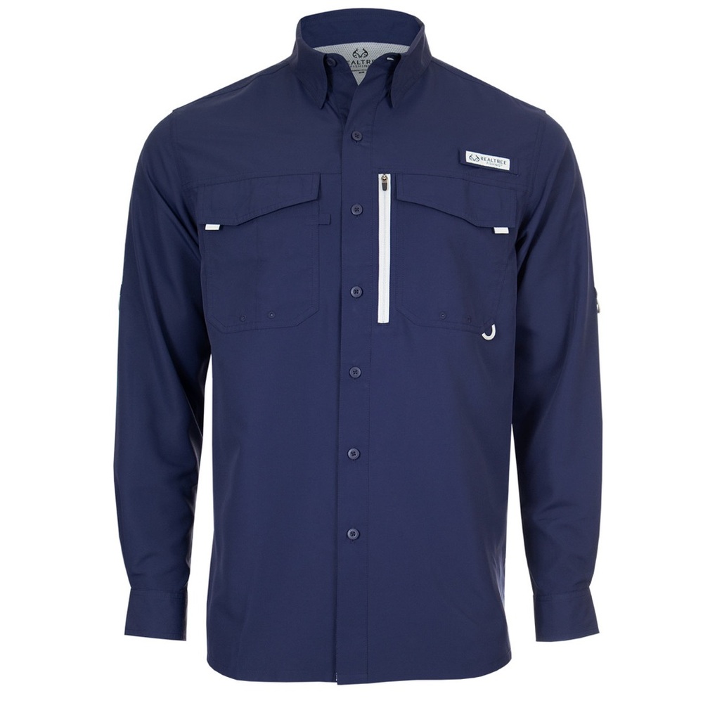 Realtree Men's Navy Blue L/S Fishing Shirt